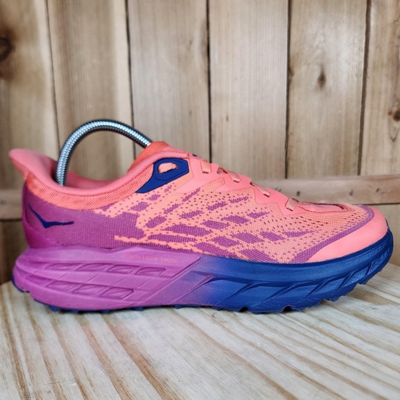 Hoka One One Speedgoat 5 Shoes Womens 9 Pink Trail Running Sneakers 1123158 FCM - Picture 5 of 10